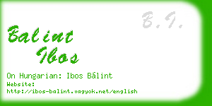 balint ibos business card