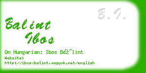 balint ibos business card